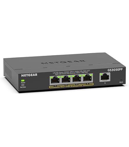 NETGEAR GS108PP 8-Port Gigabit Unmanaged High-power PoE+ Switch